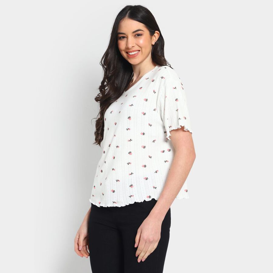 Ladies' 100% Cotton Top, Off White, large image number null